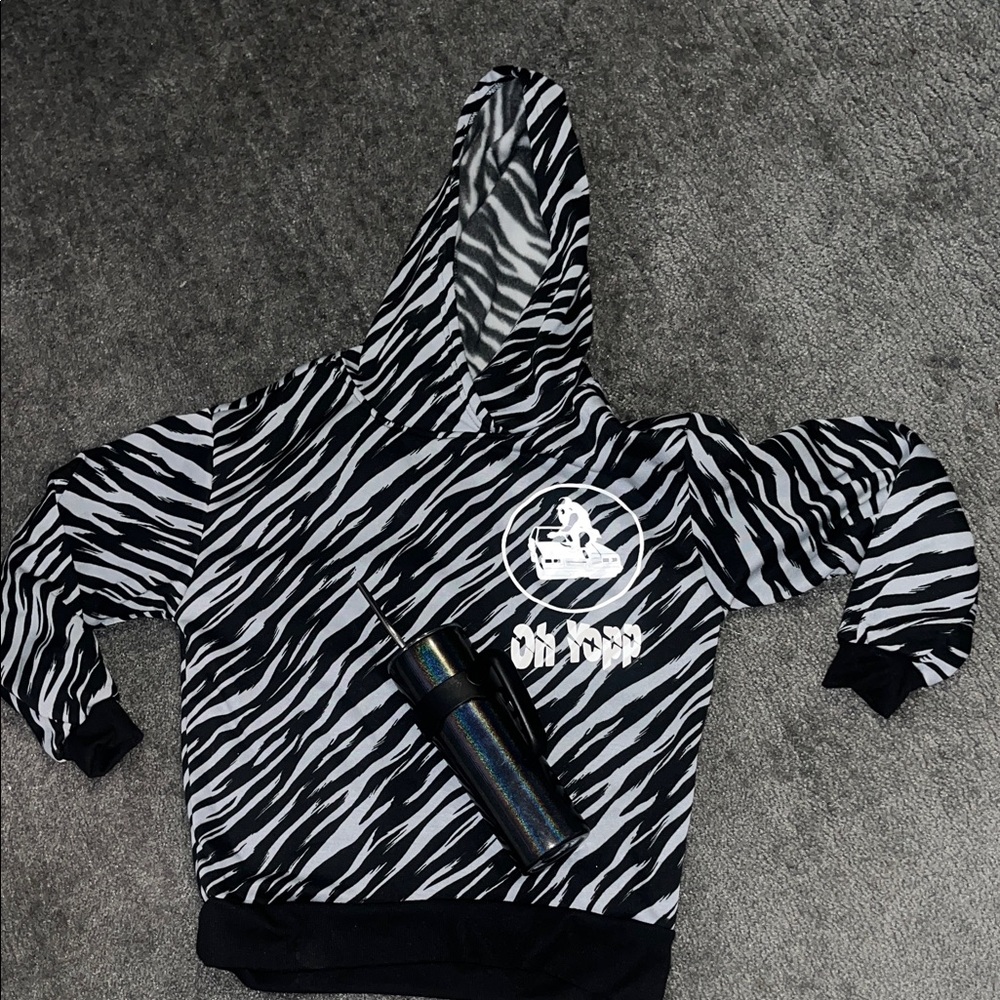Black and White Zebra Print Hoodie